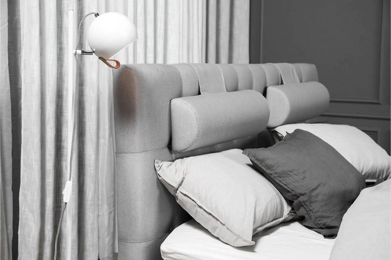 Lucky Komplett Sängpaket 180x200 Latex Diamant Sänggavel - Nackkudde Liten Mellangrå - Möbler - Säng - Kontinentalsäng