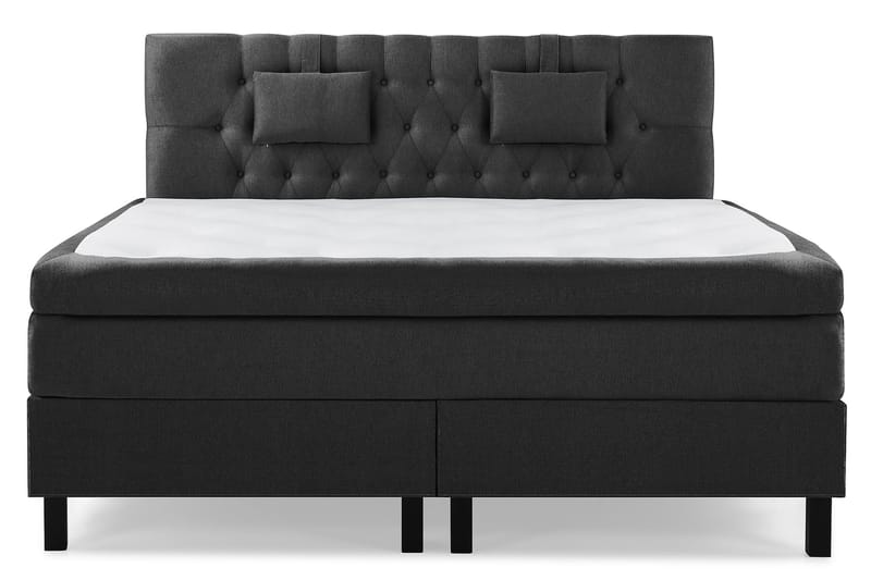 Lucky Komplett Sängpaket 180x200 Latex Diamant Sänggavel - Nackkudde Liten Svart/Grå - Möbler - Säng - Komplett sängpaket