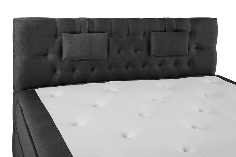 Lucky Komplett Sängpaket 180x200 Latex Diamant Sänggavel - Nackkudde Liten Svart/Grå - Möbler - Säng - Komplett sängpaket