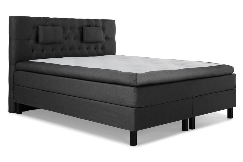 Lucky Komplett Sängpaket 180x200 Latex Diamant Sänggavel - Nackkudde Liten Svart/Grå - Möbler - Säng - Komplett sängpaket