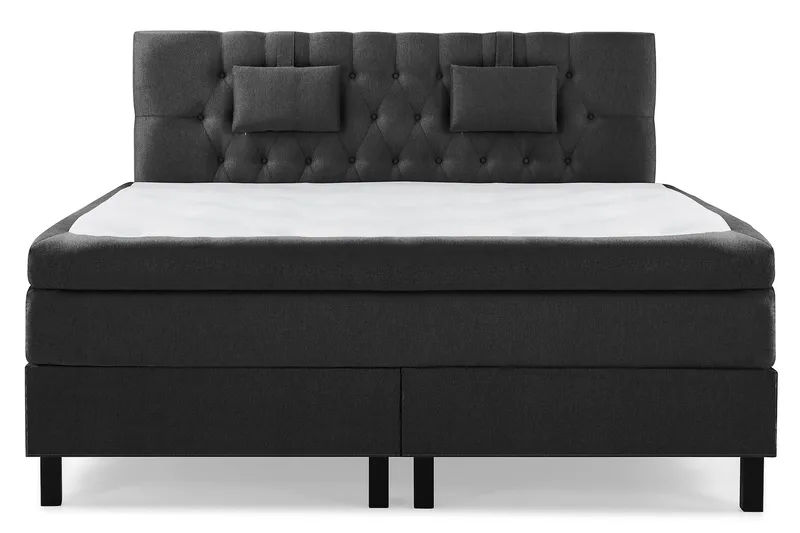 Lucky Komplett Sängpaket 180x200 Latex Diamant Sänggavel - Nackkudde Liten Svart/Grå - Möbler - Säng - Kontinentalsäng