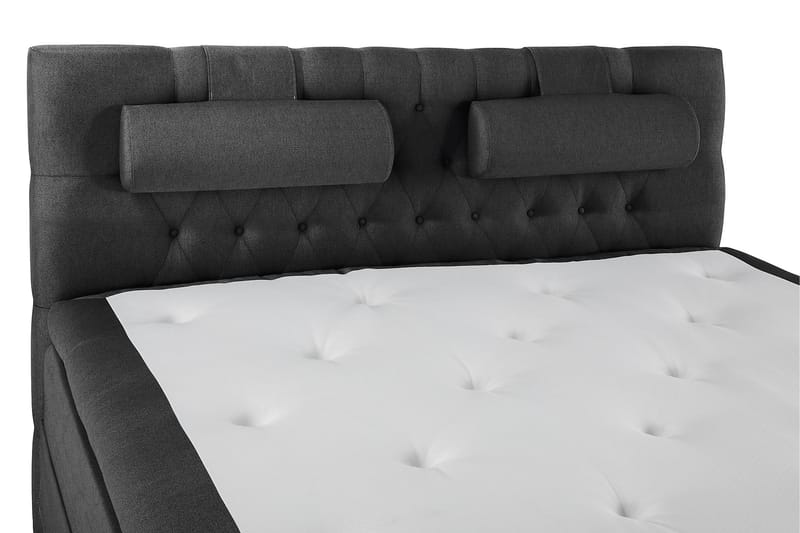 Lucky Komplett Sängpaket 180x200 Latex Diamant Sänggavel - Nackkudde Stor Svart/Grå - Möbler - Säng - Komplett sängpaket