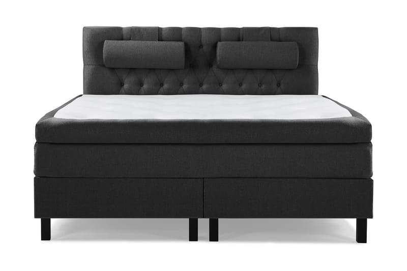Lucky Komplett Sängpaket 180x200 Latex Diamant Sänggavel - Nackkudde Stor Svart/Grå - Möbler - Säng - Komplett sängpaket
