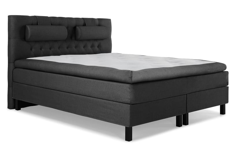 Lucky Komplett Sängpaket 180x200 Latex Diamant Sänggavel - Nackkudde Stor Svart/Grå - Möbler - Säng - Komplett sängpaket