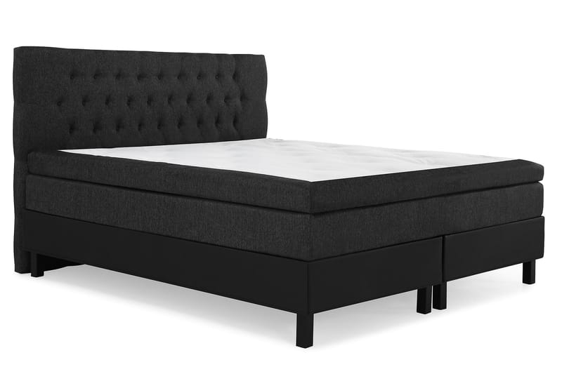 Lucky Komplett Sängpaket 180x200 Latex Diamant  Sänggavel - Svart/Grå/PU - Möbler - Säng - Komplett sängpaket