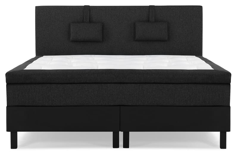 Lucky Komplett Sängpaket 180x200 Latex Slät - Nackkudde Liten Svart/Grå/PU - Möbler - Säng - Kontinentalsäng