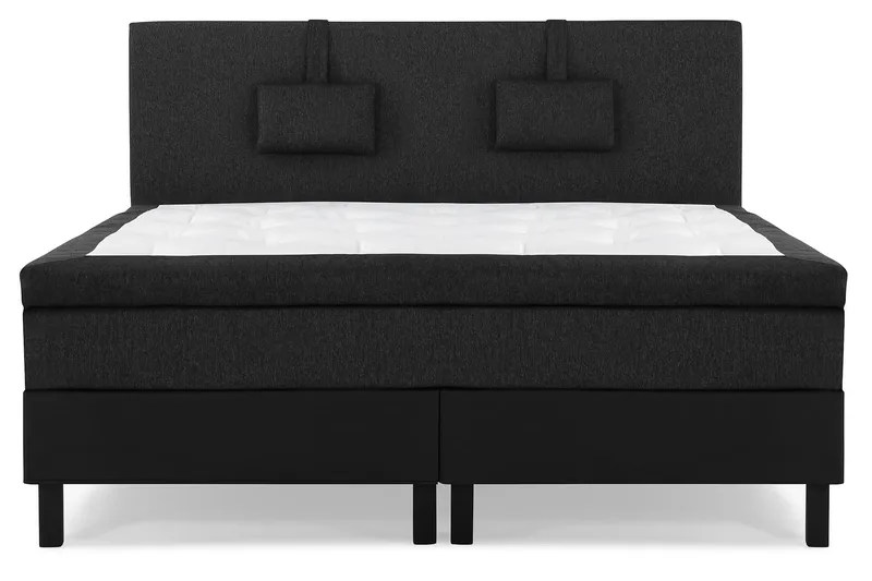 Lucky Komplett Sängpaket 180x200 Latex Slät - Nackkudde Liten Svart/Grå/PU - Möbler - Säng - Kontinentalsäng