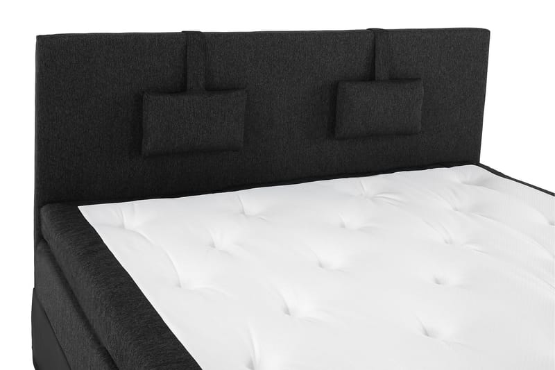 Lucky Komplett Sängpaket 180x200 Latex Slät - Nackkudde Liten Svart/Grå/PU - Möbler - Säng - Kontinentalsäng