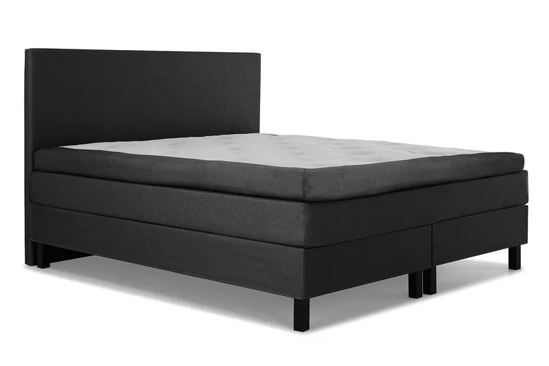 Lucky Komplett Sängpaket 180x200 Latex Slät Sänggavel - Svart/Grå - Möbler - Säng - Kontinentalsäng