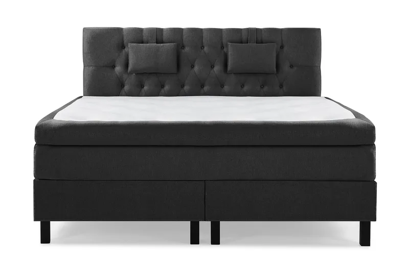 Lucky Komplett Sängpaket 180x200 Memory Diamant Sänggavel - Nackkudde Liten Svart/Grå - Möbler - Säng - Kontinentalsäng