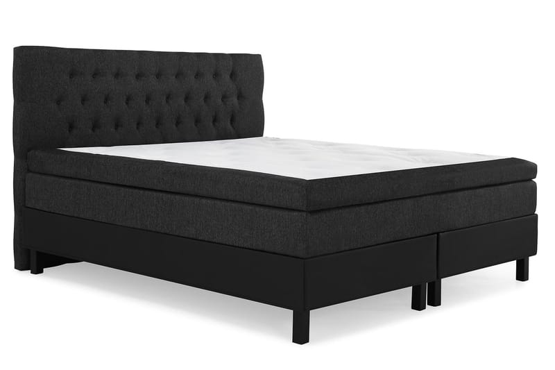 Lucky Komplett Sängpaket 180x200 Memory Diamant - Svart/Grå/PU - Möbler - Säng - Kontinentalsäng