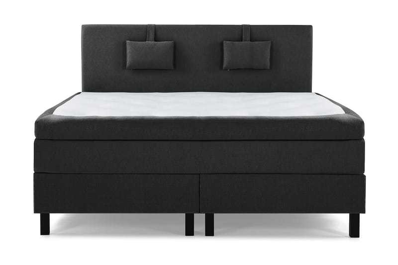 Lucky Komplett Sängpaket 180x200 Memory Slät, Nackkudde Liten Svart/Grå