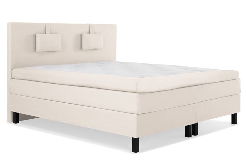 Lucky Komplett Sängpaket 180x200 Memory Slät Sänggavel - Nackkudde Liten Beige - Möbler - Säng - Kontinentalsäng