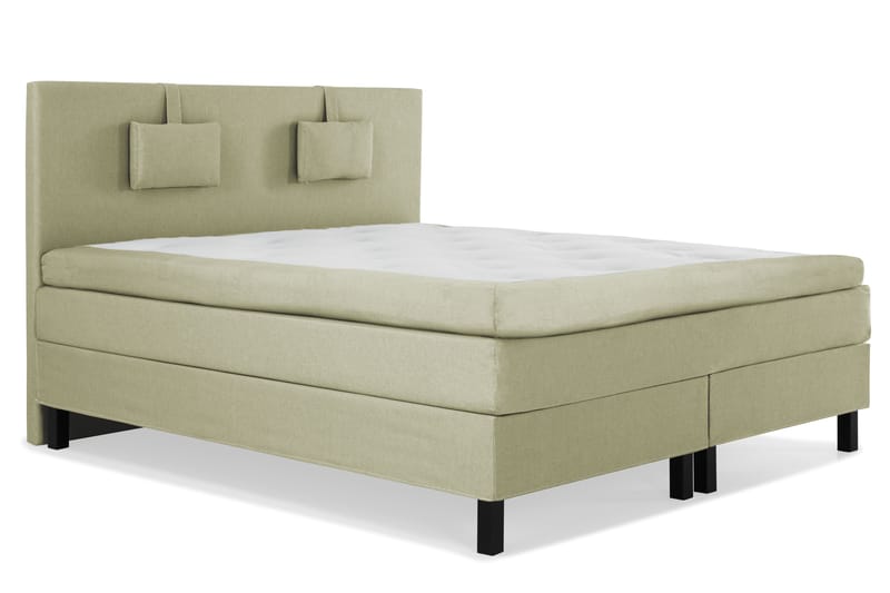 Lucky Komplett Sängpaket 180x200 Memory Slät Sänggavel - Nackkudde Liten Grön - Komplett sängpaket - Kontinentalsäng - Dubbelsäng