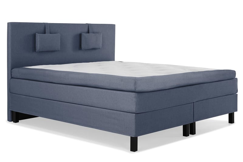 Lucky Komplett Sängpaket 180x200 Memory Slät Sänggavel - Nackkudde Liten Mörkblå - Komplett sängpaket - Kontinentalsäng - Dubbelsäng