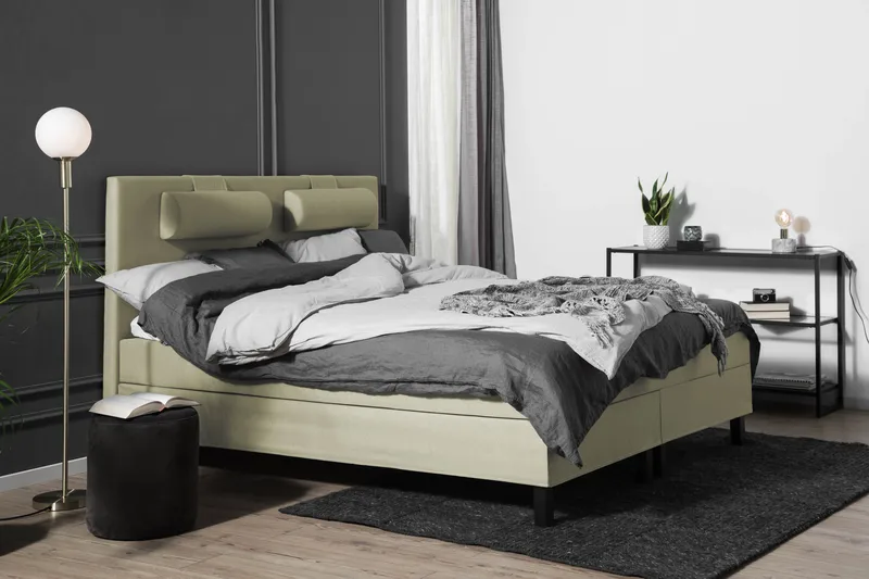 Lucky Komplett Sängpaket 180x200 Memory Slät Sänggavel - Nackkudde Stor Grön - Möbler - Säng - Kontinentalsäng