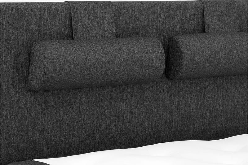 Lucky Komplett Sängpaket 180x200 Memory Slät  Sänggavel - Nackkudde Stor Svart/Grå/PU - Möbler - Säng - Komplett sängpaket