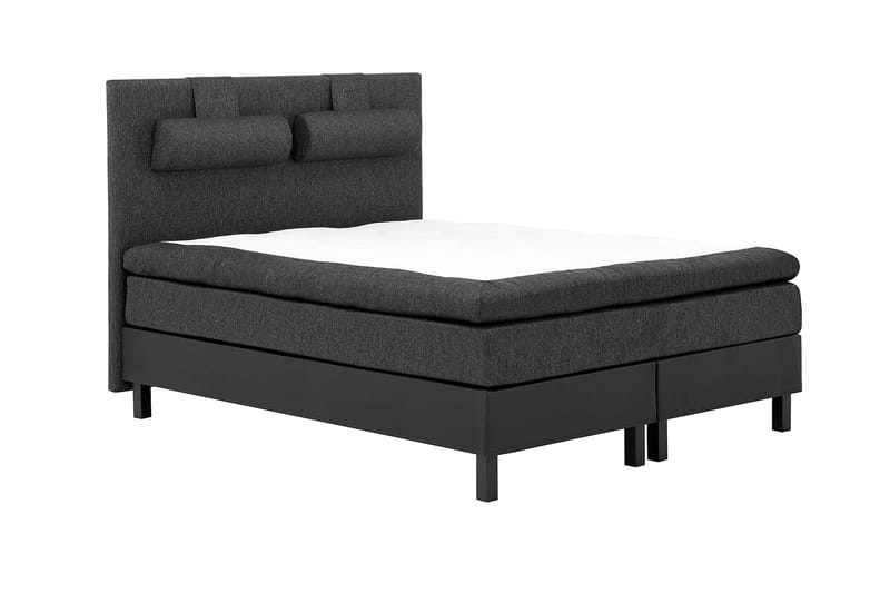Lucky Komplett Sängpaket 180x200 Memory Slät  Sänggavel - Nackkudde Stor Svart/Grå/PU - Möbler - Säng - Komplett sängpaket