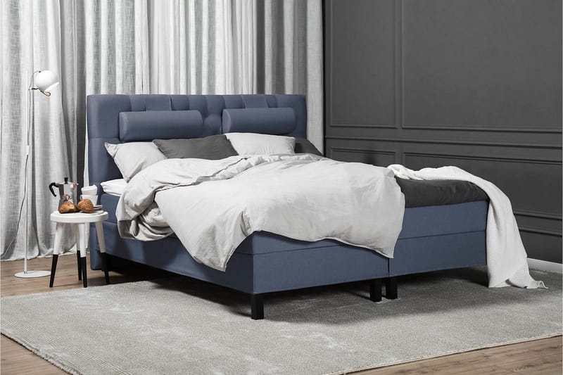 Lucky Komplett Sängpaket 180x200 Skum Diamant Sänggavel - Mörkblå - Möbler - Säng - Kontinentalsäng