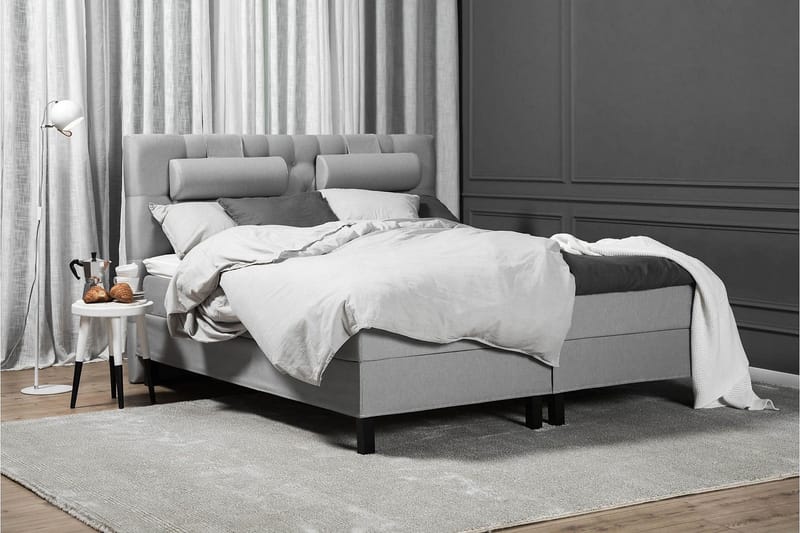 Lucky Komplett Sängpaket 180x200 Skum Diamant Sänggavel - Mellangrå - Möbler - Säng - Kontinentalsäng