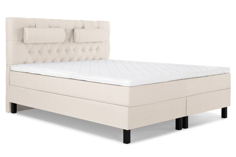 Lucky Komplett Sängpaket 180x200 Skum Diamant Sänggavel - Nackkudde Stor Beige - Möbler - Säng - Komplett sängpaket