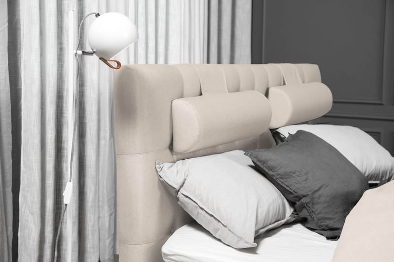 Lucky Komplett Sängpaket 180x200 Skum Diamant Sänggavel - Nackkudde Stor Beige - Möbler - Säng - Komplett sängpaket