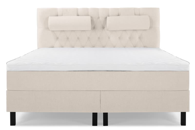 Lucky Komplett Sängpaket 180x200 Skum Diamant Sänggavel - Nackkudde Stor Beige - Möbler - Säng - Komplett sängpaket