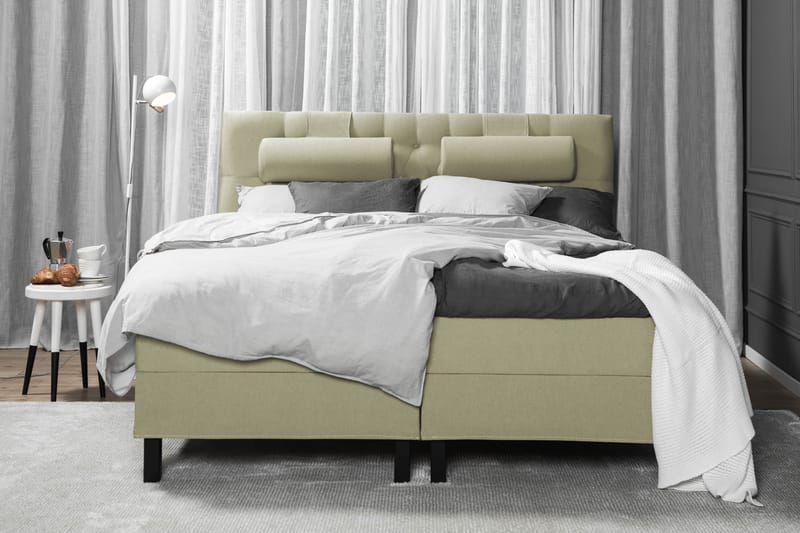 Lucky Komplett Sängpaket 180x200 Skum Diamant Sänggavel - Nackkudde Stor Grön - Möbler - Säng - Kontinentalsäng