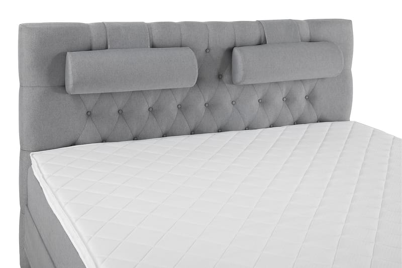 Lucky Komplett Sängpaket 180x200 Skum Diamant Sänggavel - Nackkudde Stor Mellangrå - Möbler - Säng - Kontinentalsäng