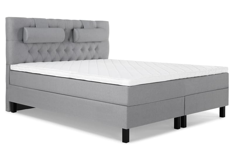 Lucky Komplett Sängpaket 180x200 Skum Diamant Sänggavel - Nackkudde Stor Mellangrå - Möbler - Säng - Kontinentalsäng