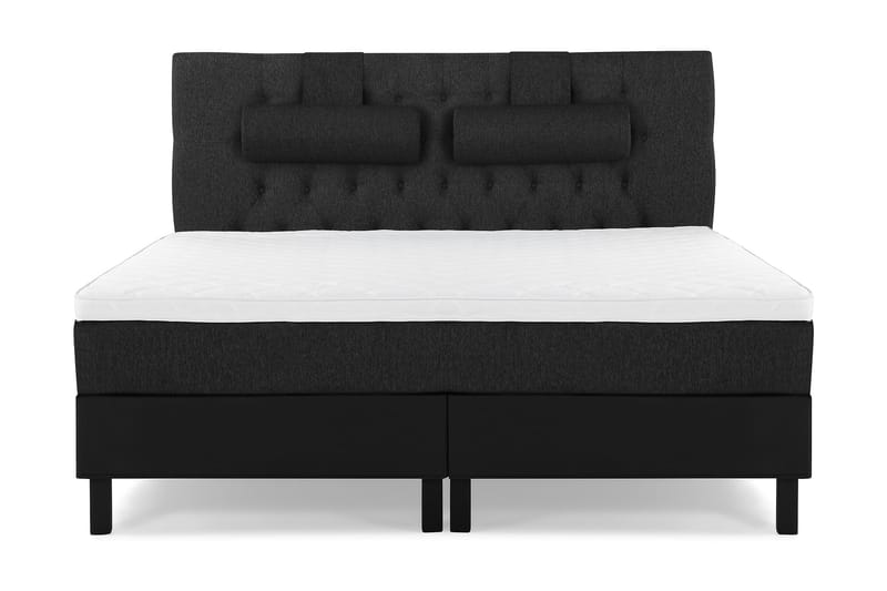 Lucky Komplett Sängpaket 180x200 Skum Diamant  Sänggavel - Nackkudde Stor Svart/Grå/PU - Möbler - Säng - Komplett sängpaket
