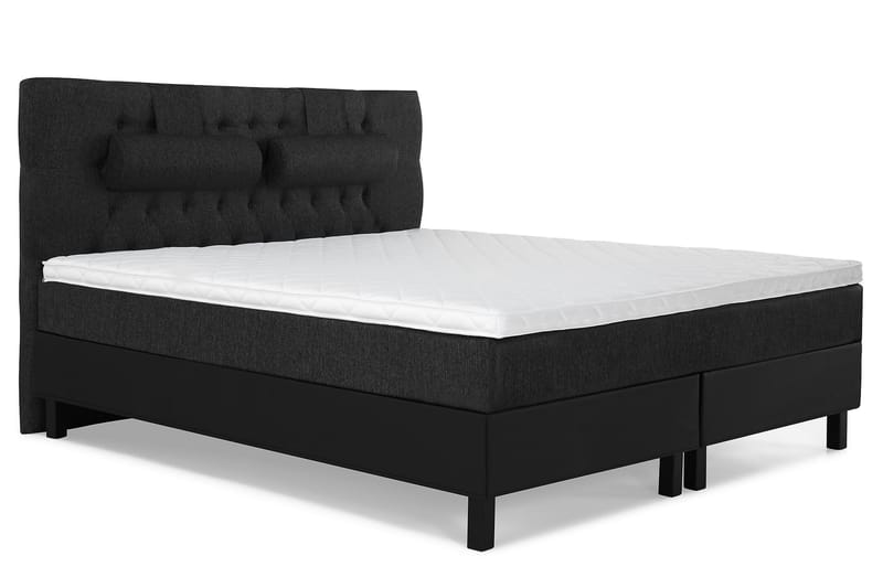Lucky Komplett Sängpaket 180x200 Skum Diamant  Sänggavel - Nackkudde Stor Svart/Grå/PU - Möbler - Säng - Komplett sängpaket