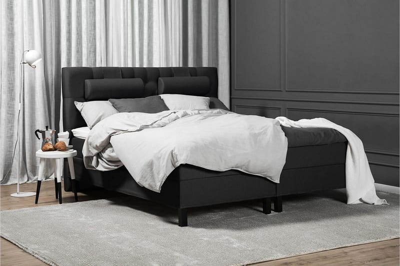 Lucky Komplett Sängpaket 180x200 Skum Diamant - Svart/Grå - Möbler - Säng - Kontinentalsäng