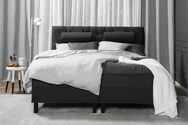 Lucky Komplett Sängpaket 180x200 Skum Diamant - Svart/Grå - Möbler - Säng - Kontinentalsäng