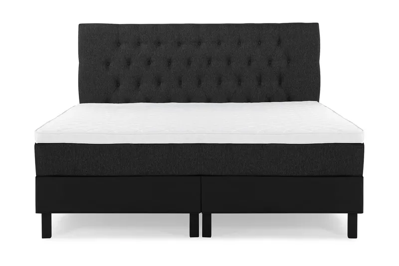 Lucky Komplett Sängpaket 180x200 Skum Diamant - Svart/Grå/PU - Möbler - Säng - Kontinentalsäng
