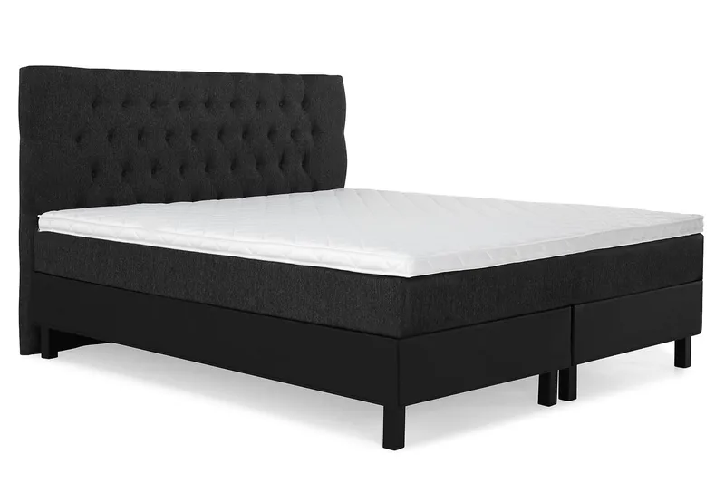 Lucky Komplett Sängpaket 180x200 Skum Diamant - Svart/Grå/PU - Möbler - Säng - Kontinentalsäng