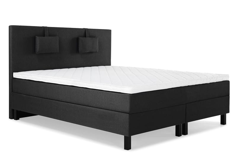 Lucky Komplett Sängpaket 180x200 Skum Slät - Nackkudde Liten Svart/Grå - Möbler - Säng - Kontinentalsäng