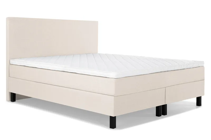 Lucky Komplett Sängpaket 180x200 Skum Slät Sänggavel - Beige - Möbler - Säng - Kontinentalsäng