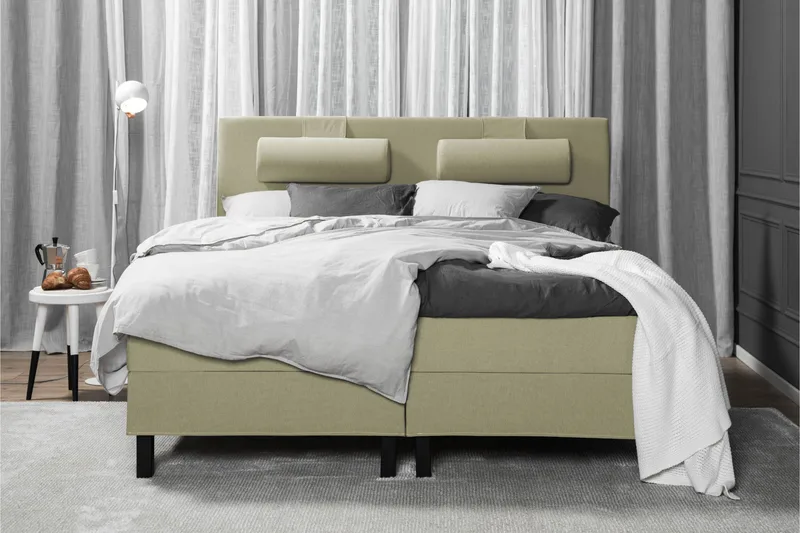 Lucky Komplett Sängpaket 180x200 Skum Slät Sänggavel - Grön - Möbler - Säng - Kontinentalsäng