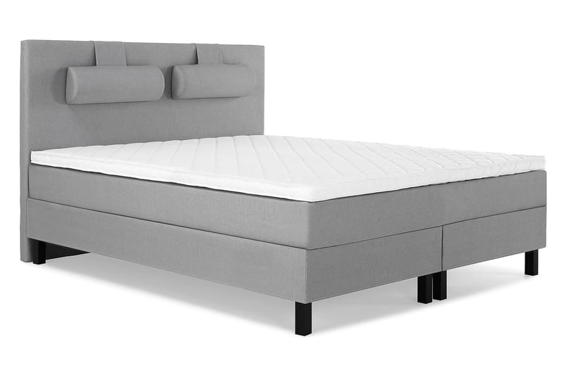 Lucky Komplett Sängpaket 180x200 Skum Slät Sänggavel - Nackkudde Stor Mellangrå - Möbler - Säng - Kontinentalsäng