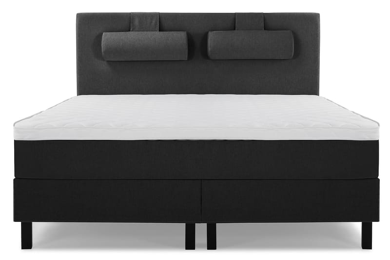 Lucky Komplett Sängpaket 180x200 Skum Slät Sänggavel - Nackkudde Stor Svart/Grå - Möbler - Säng - Komplett sängpaket