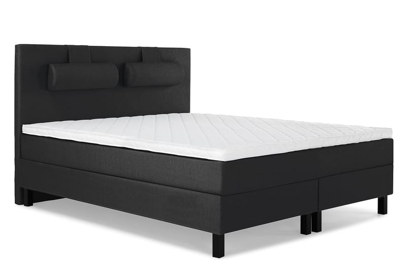 Lucky Komplett Sängpaket 180x200 Skum Slät Sänggavel - Nackkudde Stor Svart/Grå - Möbler - Säng - Komplett sängpaket