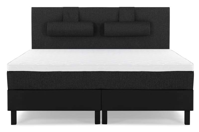 Lucky Komplett Sängpaket 180x200 Skum Slät Sänggavel - Nackkudde Stor Svart/Grå/PU - Möbler - Säng - Komplett sängpaket