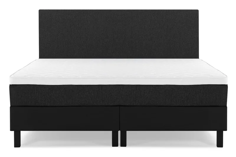 Lucky Komplett Sängpaket 180x200 Skum Slät  Sänggavel - Svart/Grå/PU - Möbler - Säng - Kontinentalsäng
