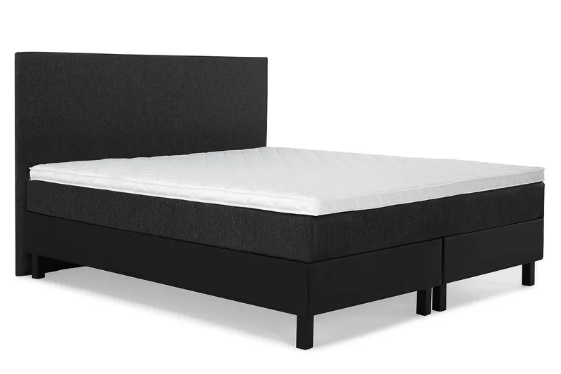 Lucky Komplett Sängpaket 180x200 Skum Slät  Sänggavel - Svart/Grå/PU - Möbler - Säng - Kontinentalsäng