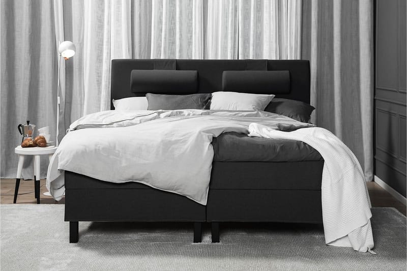 Lucky Komplett Sängpaket 180x200 Skum Slät - Svart/Grå - Möbler - Säng - Kontinentalsäng