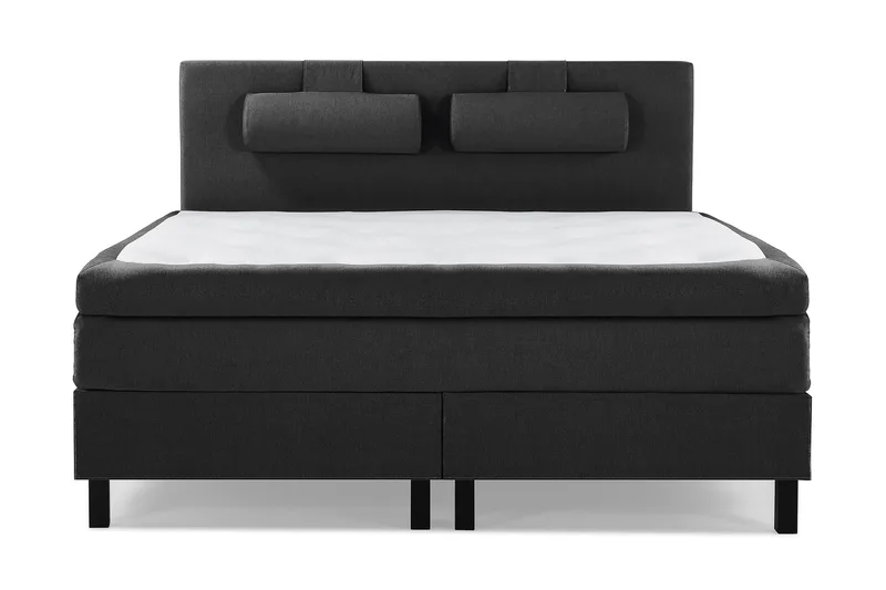 Lucky Komplett Sängpaket 180x200 Polyeter Slät  Sänggavel - Nackkudde Stor Svart/Grå - Möbler - Säng - Kontinentalsäng