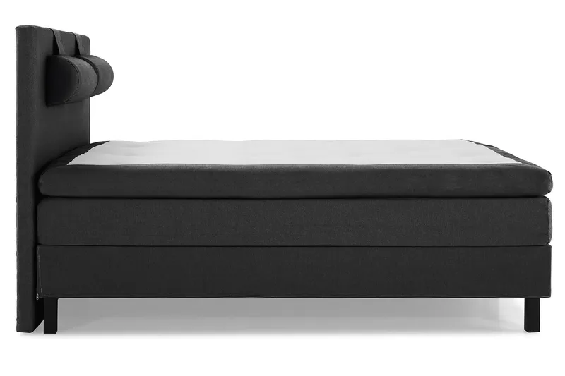 Lucky Komplett Sängpaket 180x200 Polyeter Slät  Sänggavel - Nackkudde Stor Svart/Grå - Möbler - Säng - Kontinentalsäng