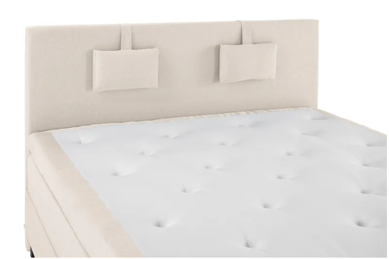 Lucky Komplett Sängpaket 180x200 Polyeter Slät Sänggavel - Nackkudde Liten Beige - Möbler - Säng - Kontinentalsäng