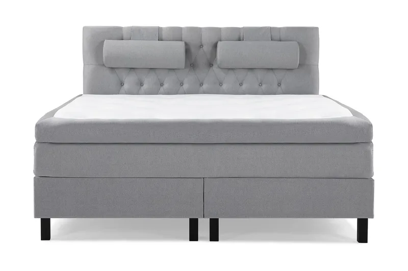 Lucky Komplett Sängpaket 180x200 Polyeter Diamant Sänggavel - Grå - Möbler - Säng - Kontinentalsäng